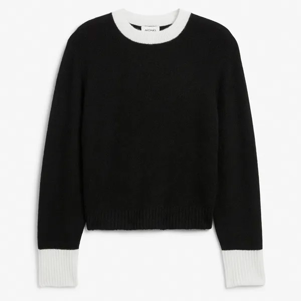 Свитер Monki Soft knit, черный/белый
