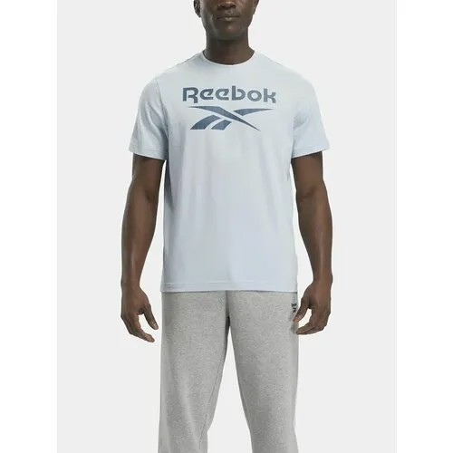 Футболка Reebok REEBOK IDENTITY STACKED LOGO T-SHIRT, размер XS, голубой