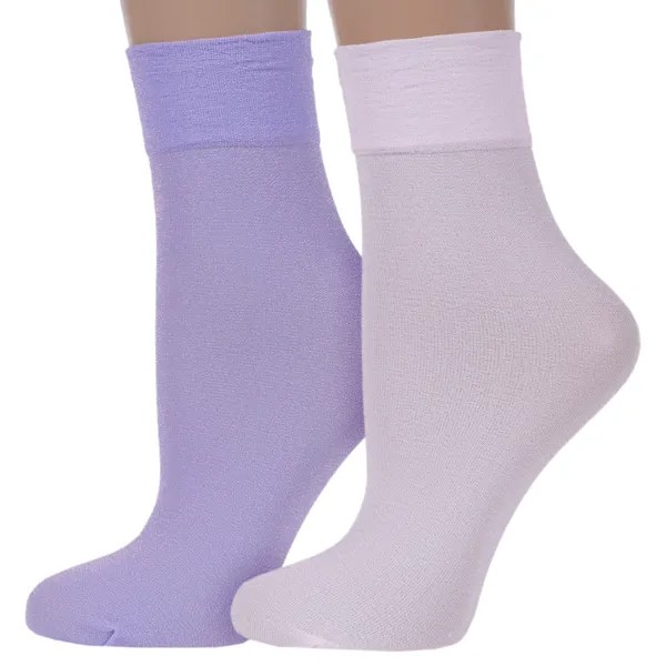 Комплект носков женских NOSMAG 2-21С-84СП розовых; фиолетовых 23-25