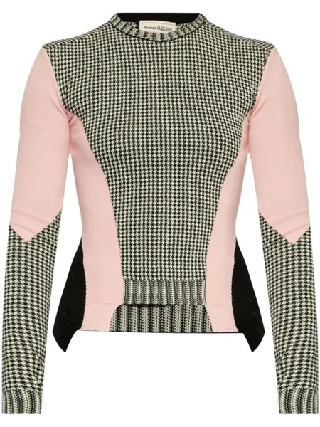 Alexander McQueen клетчатый свитер, черный