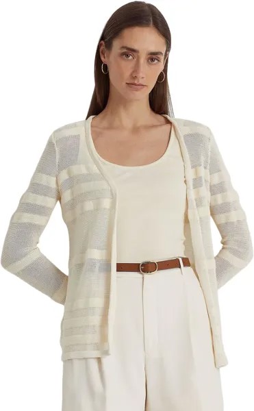 Свитер Striped Knit Cardigan LAUREN Ralph Lauren, цвет Mascarpone Cream