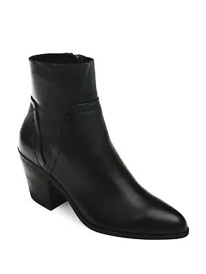 SPLENDID Женские черные кожаные ботильоны Cherie с круглым носком на блочном каблуке и застежкой-молнией 9.5