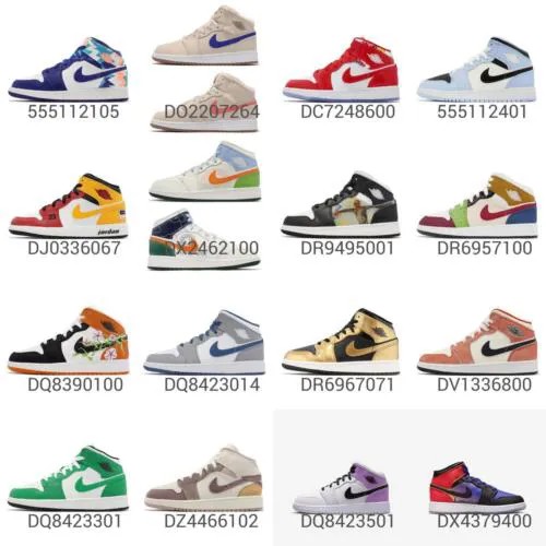 Nike Air Jordan 1 Mid GS AJ1 Big Kids Women Junior Youth Shoes Кроссовки Pick 1