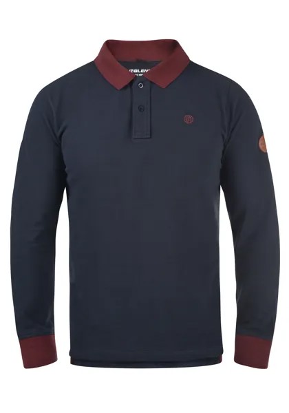 Лонгслив BLEND Langarm Poloshirt, синий