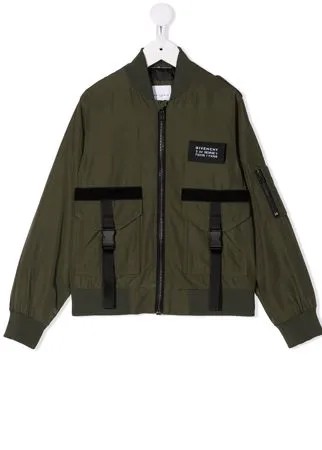 Givenchy Kids бомбер на молнии с логотипом