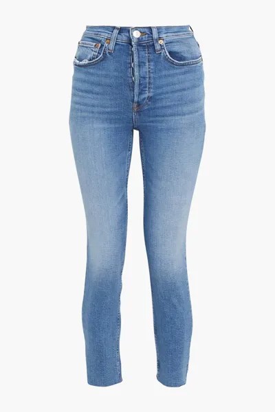 Потертые джинсы скинни в стиле 90-х годов с высокой посадкой RE/DONE, синий