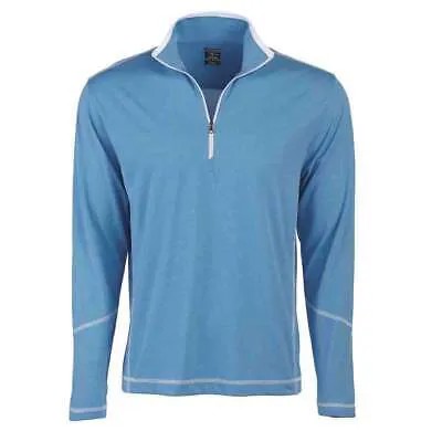 Page - Tuttle Coverstitch Heather Mock Neck Long Sleeve 14 Zip Pullover Top Mens