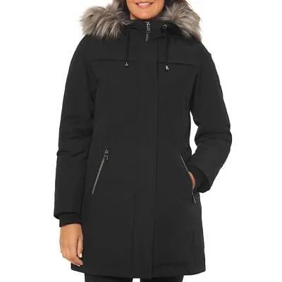 Женский черный пуховик с капюшоном из искусственного меха Vince Camuto, верхняя одежда S BHFO 4181