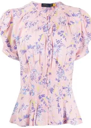 Polo Ralph Lauren блузка с баской и цветочным принтом