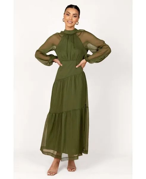 Женское прозрачное платье макси с длинными рукавами Julip Petal and Pup, зеленый