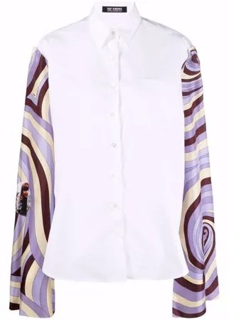 Raf Simons рубашка с контрастными рукавами