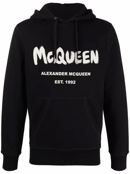Alexander McQueen logo print hooded sweatshirt