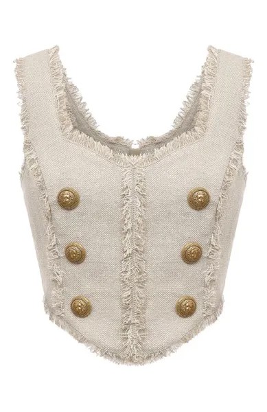 Топ изо льна и шелка Balmain