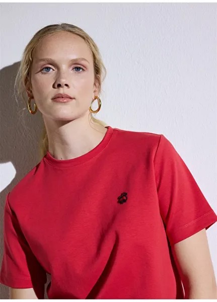 Красная женская футболка с круглым вырезом Brooks Brothers