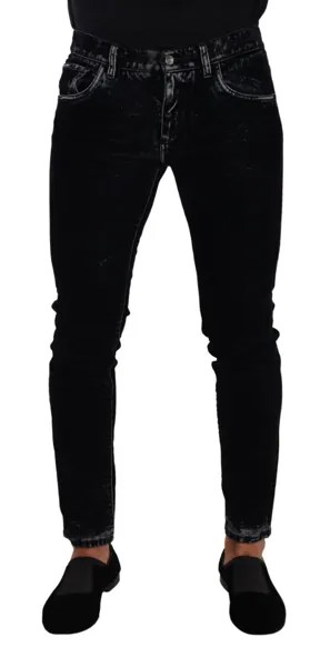 Джинсы DOLCE - GABBANA Черные хлопковые эластичные зауженные джинсы IT48 / W34/M Рекомендуемая розничная цена 900 долларов США