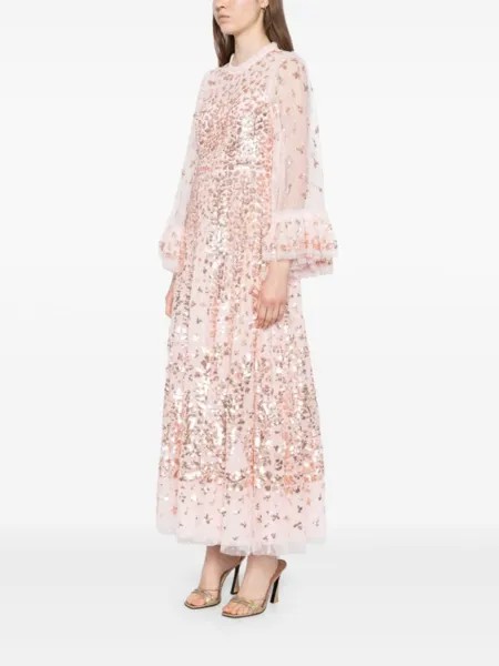 Needle & Thread платье Fern, розовый