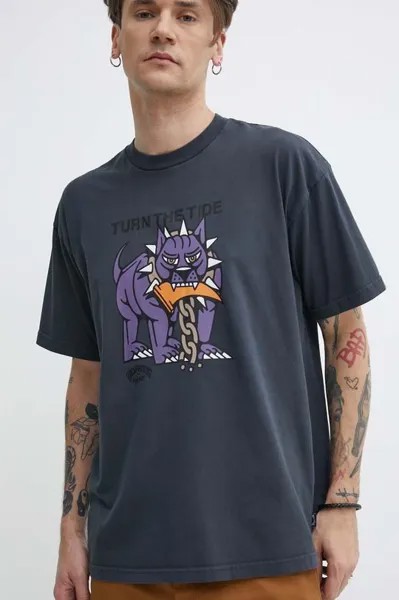 Хлопковая футболка Billabong, черный