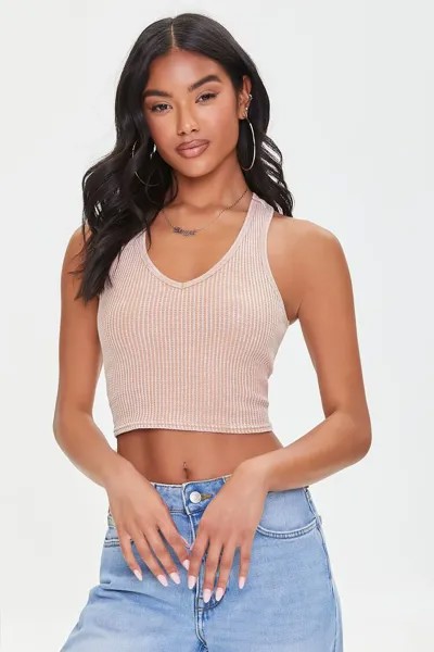 Укороченная майка вафельной вязки Forever 21
