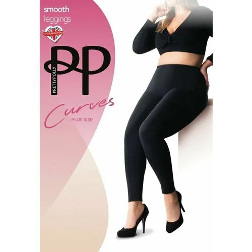 Легинсы  Pretty Polly, прилегающий силуэт, повседневный стиль, размер 52, черный