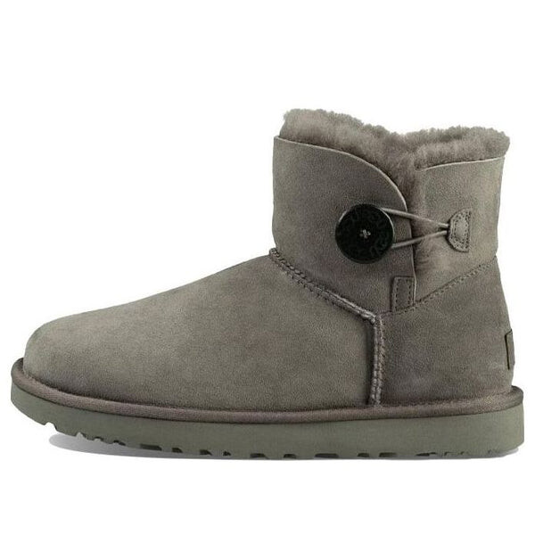 Зимние ботинки mini bailey button ii boots с флисовой подкладкой Ugg, серый