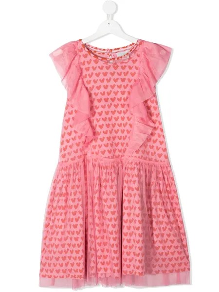 Stella McCartney Kids платье с оборками и принтом