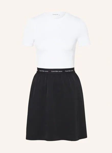 Платье из разных материалов Calvin Klein Jeans, черный