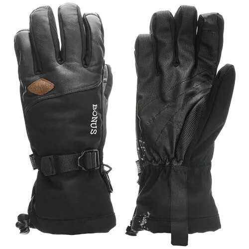Перчатки сноубордические, горнолыжные мужские Bonus Gloves - classic black, размер S/M
