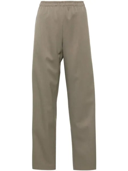 MM6 Maison Margiela прямые брюки с полосками, зеленый