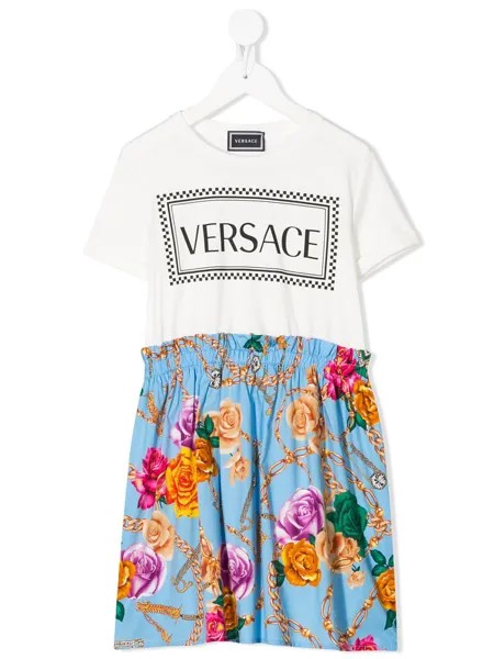 Versace Kids платье-футболка со вставками