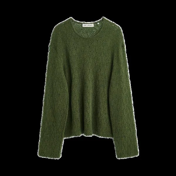 Свитер Our Legacy Double Lock U Neck 'Green', зеленый