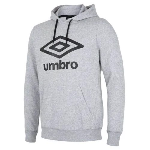 Толстовка мужская с капюшоном UMBRO Fw Large Logo Hoodie 65944U-B43, размер M, цвет серо-черный