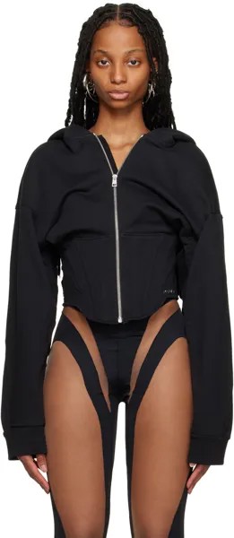 Черный худи с корсетом Mugler