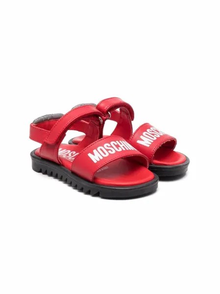 Moschino Kids сандалии на липучках с логотипом