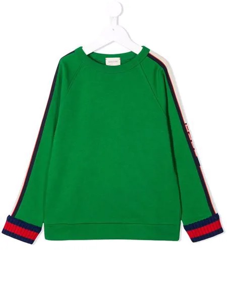 Gucci Kids толстовка с логотипом на рукавах