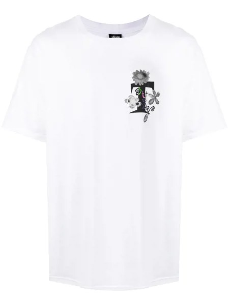 Stussy acid flowers cotton T-shirt