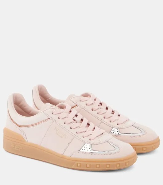 Кроссовки из кожи Upvillage Valentino Garavani, цвет rose quartz/argento-rose gold