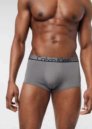Серые боксеры-брифы с заниженной талией Calvin Klein-Серый