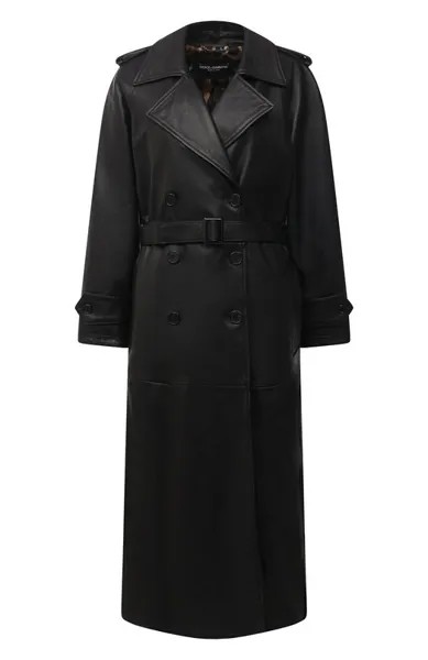 Кожаное пальто Dolce & Gabbana