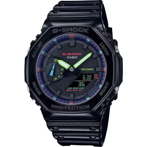 Наручные часы CASIO G-Shock GA-2100RGB-1A, фуксия, голубой