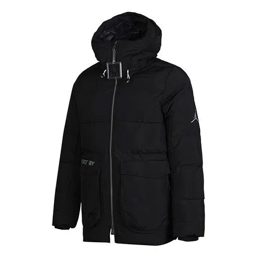 Пуховик Air Jordan Casual Sports hooded Stay Warm Down Jacket Black, черный