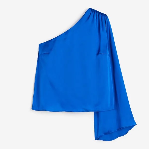 Блузка H&M One-shoulder, синий