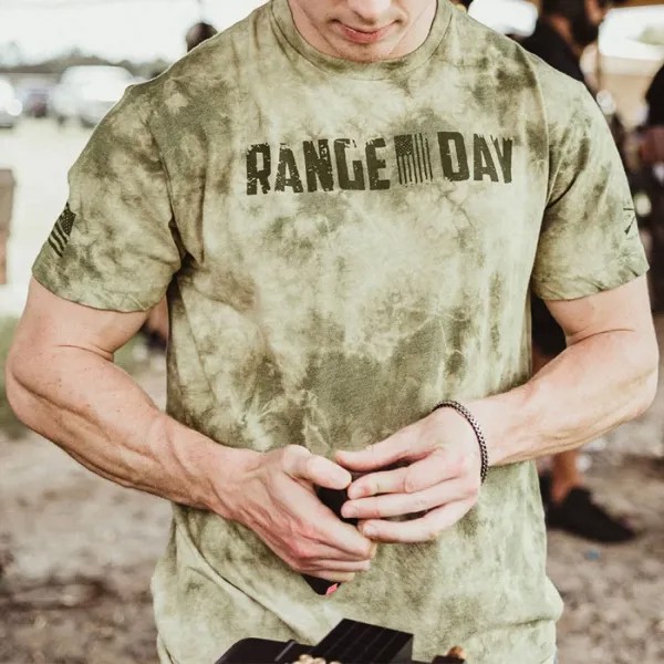 Мужская футболка Tie Dye Print Range Day Pattern Повседневная футболка с круглым вырезом и короткими рукавами