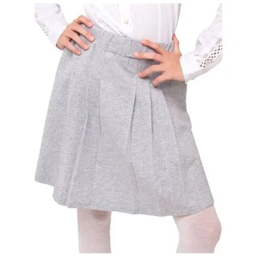 Школьная юбка N.O.A., миди, пояс на резинке, размер 158 (46), серый