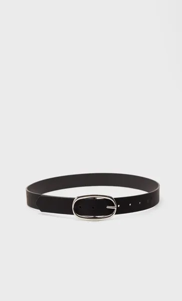 Stradivarius Ремень С Овальной Пряжкой Черный 80