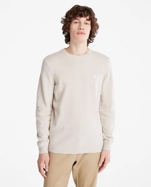 Мужской серый свитер с круглым вырезом Timberland, светло-серый
