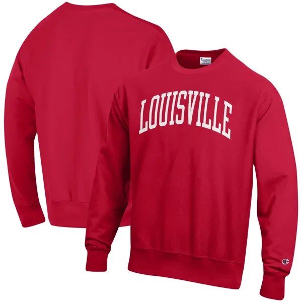Мужской красный пуловер Louisville Cardinals Arch обратного плетения свитшот Champion