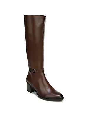 NATURALIZER Женские коричневые кожаные ботинки на каблуке с квадратным носком и молнией 9