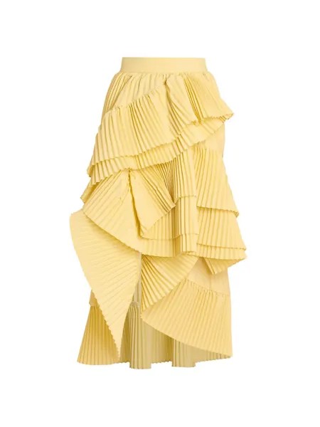 Многоуровневая юбка-миди Seda с веерами Dries Van Noten, желтый