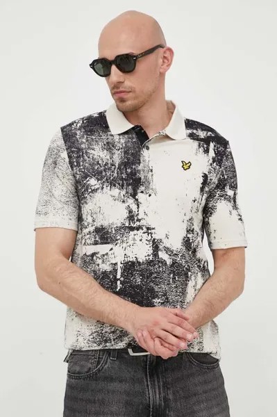 Хлопковая рубашка-поло Lyle & Scott, бежевый
