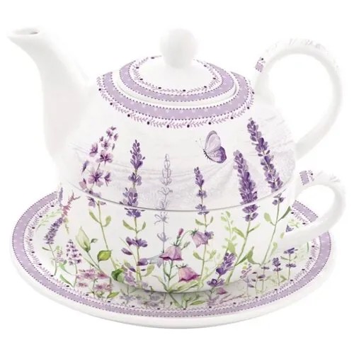 Чайный сервиз Easy Life Lavender field белый/фиолетовый